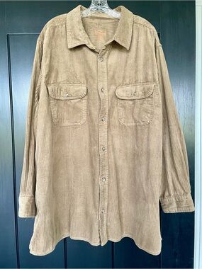 Men's Lightweight Corduroy Shirt Jacket in Tan